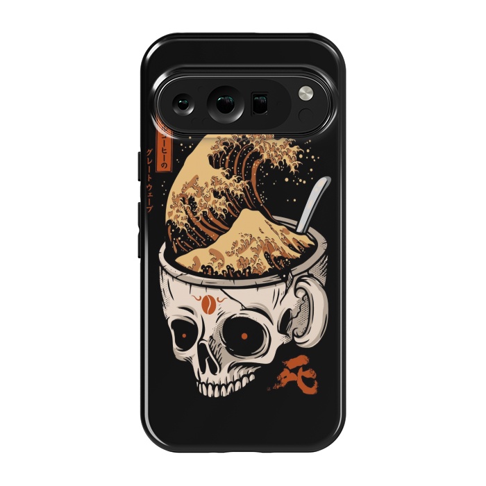 Pixel 9 pro StrongFit The Great Wave of Skull Coffee by LM2Kone