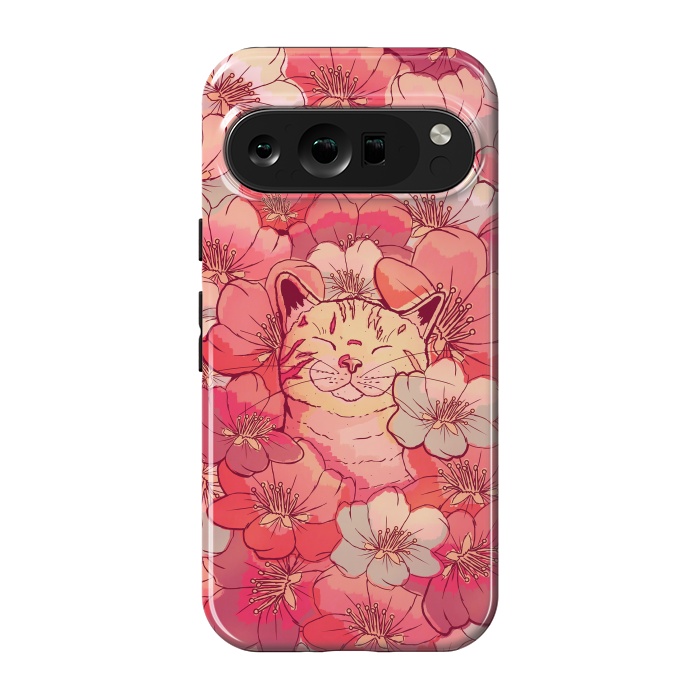 Pixel 9 pro StrongFit The cherry blossom cat by Steve Wade (Swade)