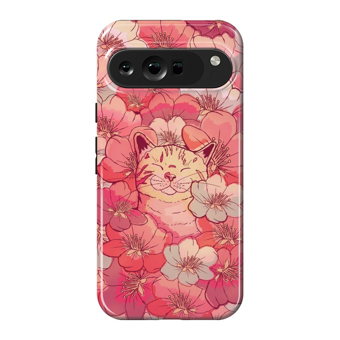 Pixel 9 Pro XL StrongFit The cherry blossom cat by Steve Wade (Swade)