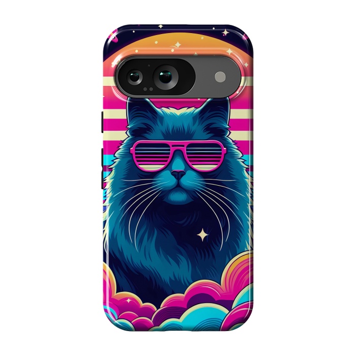 Pixel 9 StrongFit Neon Cat Punkadelic by JohnnyVillas