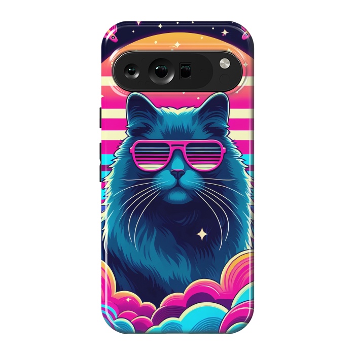 Pixel 9 Pro XL StrongFit Neon Cat Punkadelic by JohnnyVillas