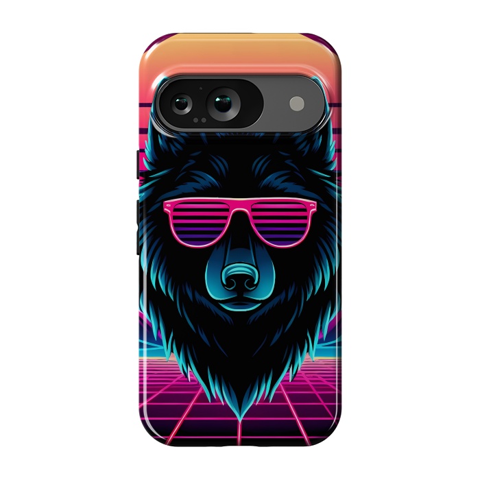 Pixel 9 StrongFit Neon Black Wolf by JohnnyVillas