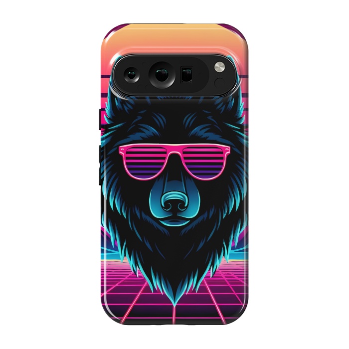 Pixel 9 pro StrongFit Neon Black Wolf by JohnnyVillas