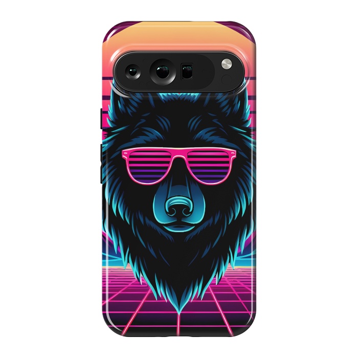 Pixel 9 Pro XL StrongFit Neon Black Wolf by JohnnyVillas