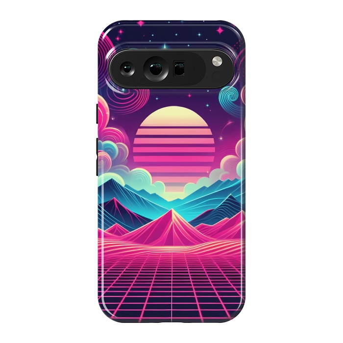 Pixel 9 Pro XL StrongFit Sunset Neon Peaks by JohnnyVillas