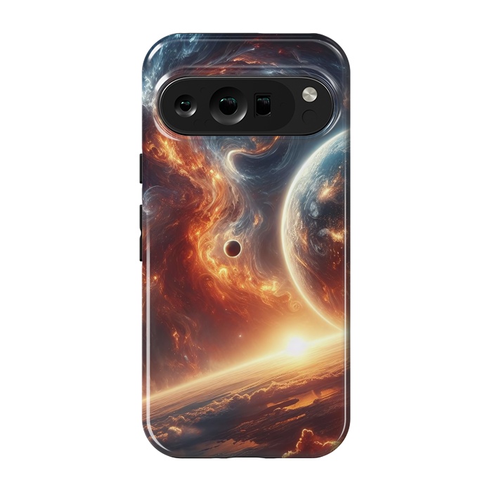 Pixel 9 pro StrongFit Fire Sunset Universe by JohnnyVillas