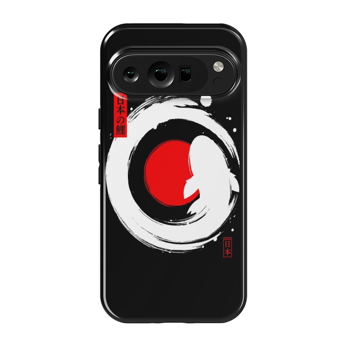 Pixel 9 pro StrongFit White Koi Japanese Enso by LM2Kone