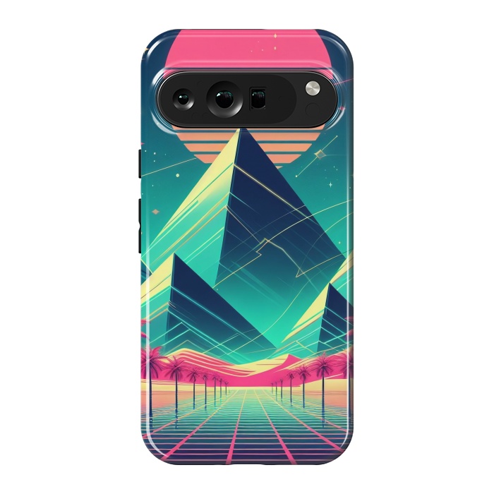 Pixel 9 Pro XL StrongFit 80s Neon Palm Pyramids by JohnnyVillas