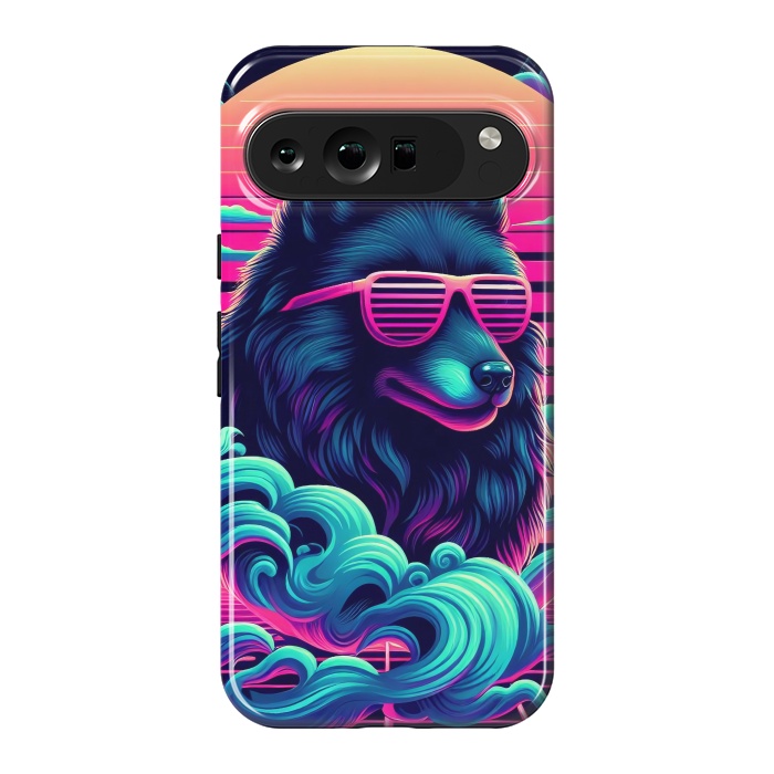 Pixel 9 Pro XL StrongFit 80s Synthwave Wolf by JohnnyVillas