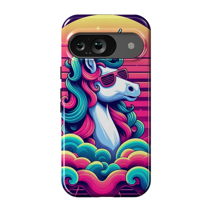 Pixel 9 StrongFit 80s Neon Unicorn by JohnnyVillas