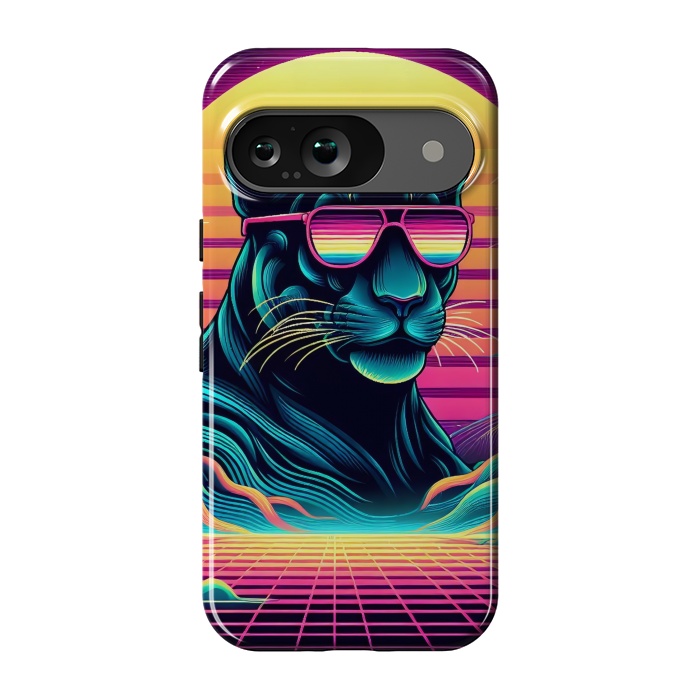 Pixel 9 StrongFit 80s Neon Black Panther by JohnnyVillas