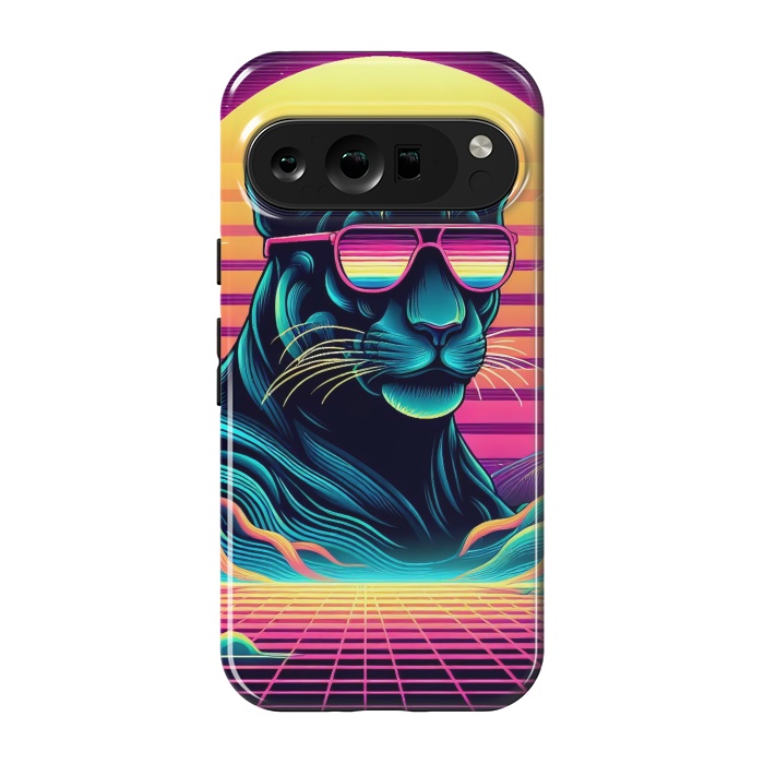 Pixel 9 pro StrongFit 80s Neon Black Panther by JohnnyVillas