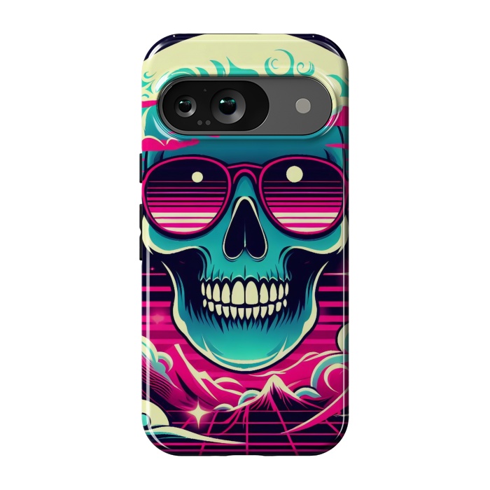 Pixel 9 StrongFit Summer Neon Skull by JohnnyVillas