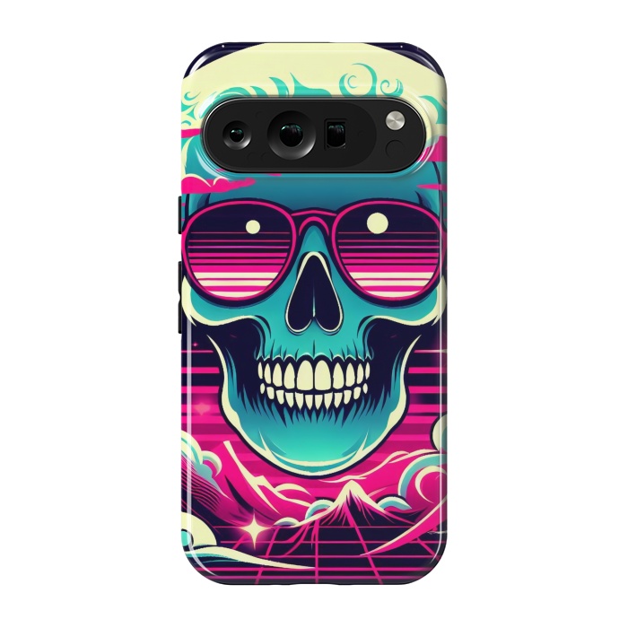 Pixel 9 pro StrongFit Summer Neon Skull by JohnnyVillas