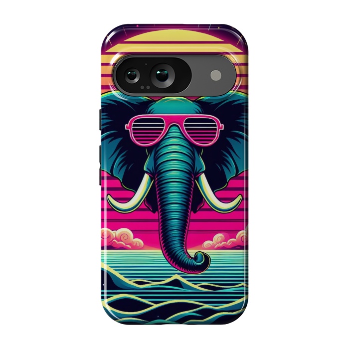 Pixel 9 StrongFit Retro Star Elephant by JohnnyVillas