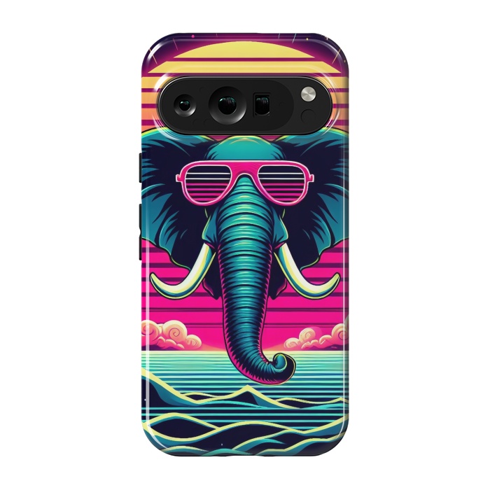 Pixel 9 pro StrongFit Retro Star Elephant by JohnnyVillas