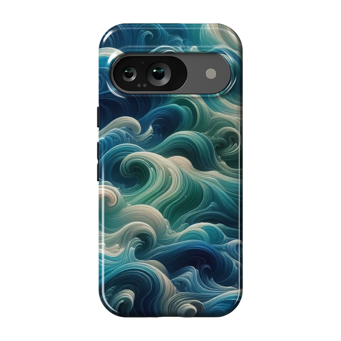 Pixel 9 StrongFit Blue Swirling Waves by JohnnyVillas