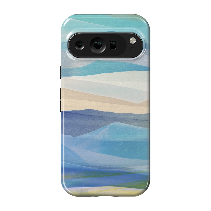 Pixel 9 pro StrongFit Blue abstract mountain landscape - painted mountains by Oana 