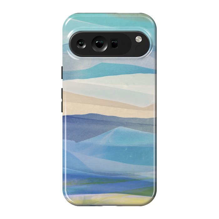 Pixel 9 Pro XL StrongFit Blue abstract mountain landscape - painted mountains by Oana 