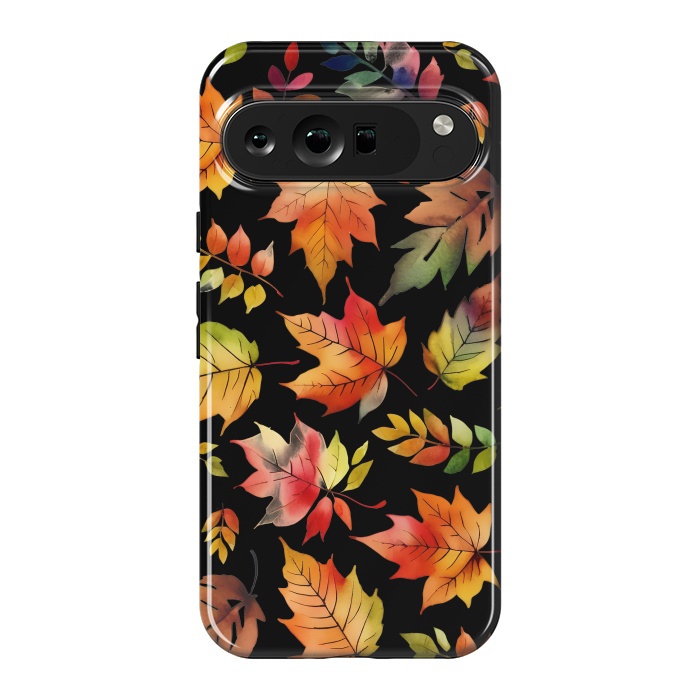 Pixel 9 Pro XL StrongFit Watercolour autumn leaves - orange fall foliage by Oana 