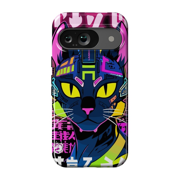 Pixel 9 StrongFit Cyberpunk Cat Neon by LM2Kone