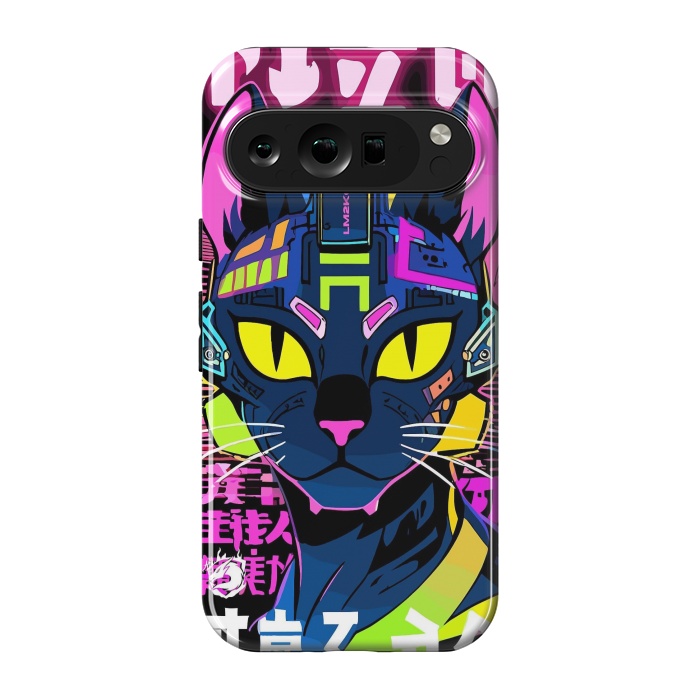 Pixel 9 pro StrongFit Cyberpunk Cat Neon by LM2Kone