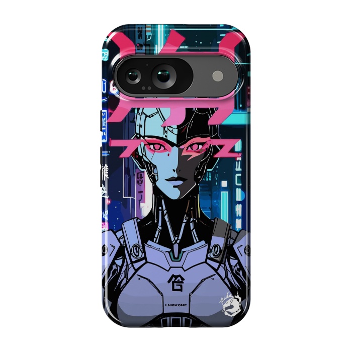 Pixel 9 StrongFit Cyberpunk Cyborg Neon by LM2Kone