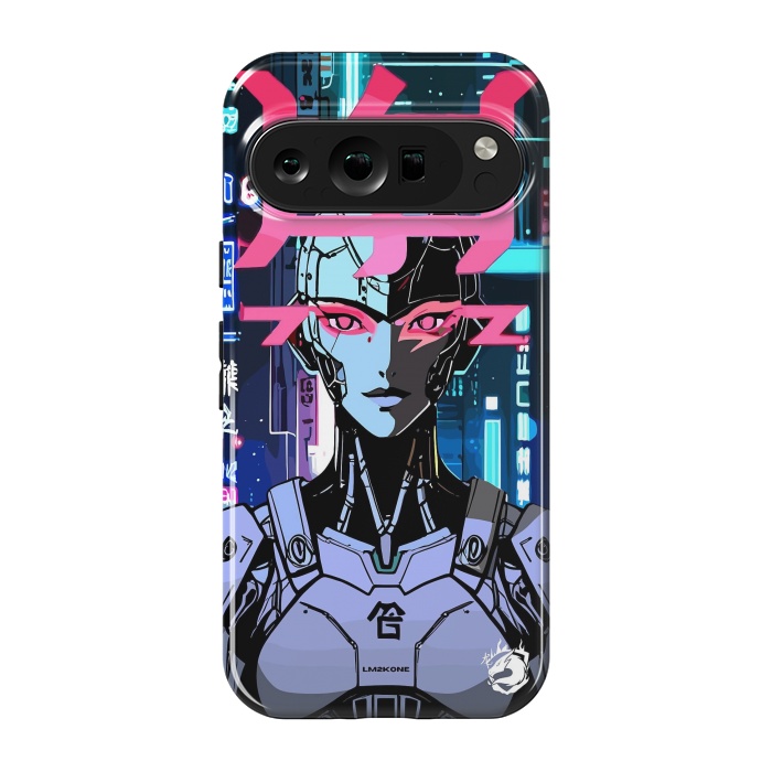 Pixel 9 pro StrongFit Cyberpunk Cyborg Neon by LM2Kone