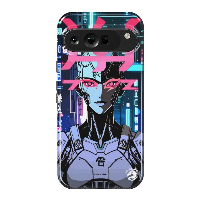 Pixel 9 Pro XL StrongFit Cyberpunk Cyborg Neon by LM2Kone