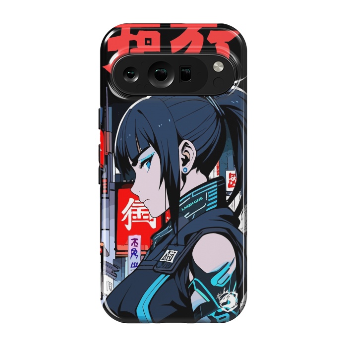 Pixel 9 pro StrongFit Cyberpunk Blue Ninja  by LM2Kone