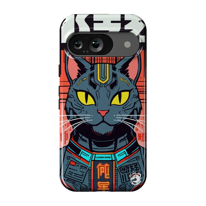 Pixel 9 StrongFit Futuristic Neon Cat  by LM2Kone