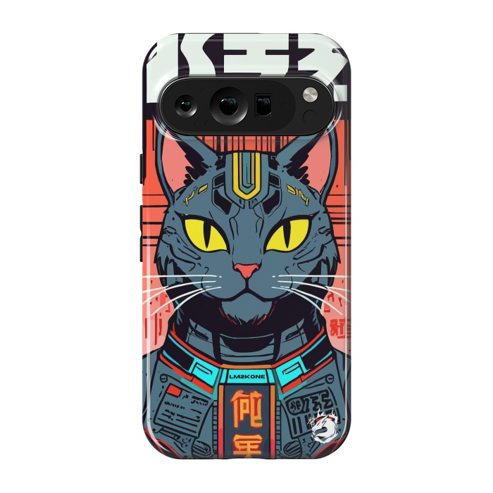 Pixel 9 pro StrongFit Futuristic Neon Cat  by LM2Kone