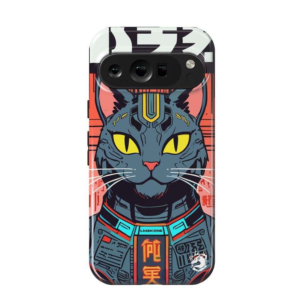 Pixel 9 pro StrongFit Futuristic Neon Cat  by LM2Kone