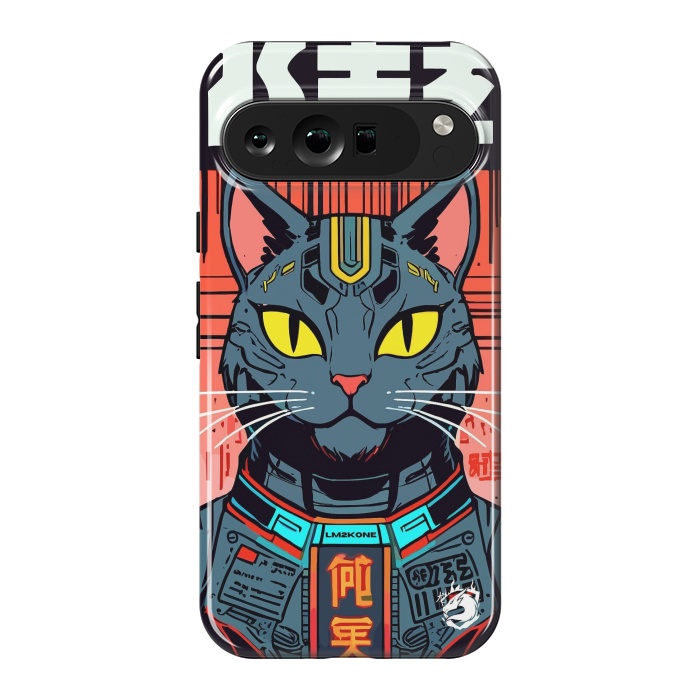 Pixel 9 Pro XL StrongFit Futuristic Neon Cat  by LM2Kone