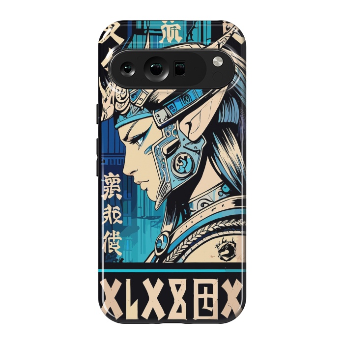 Pixel 9 Pro XL StrongFit Blue Japan Warrior Girl by LM2Kone