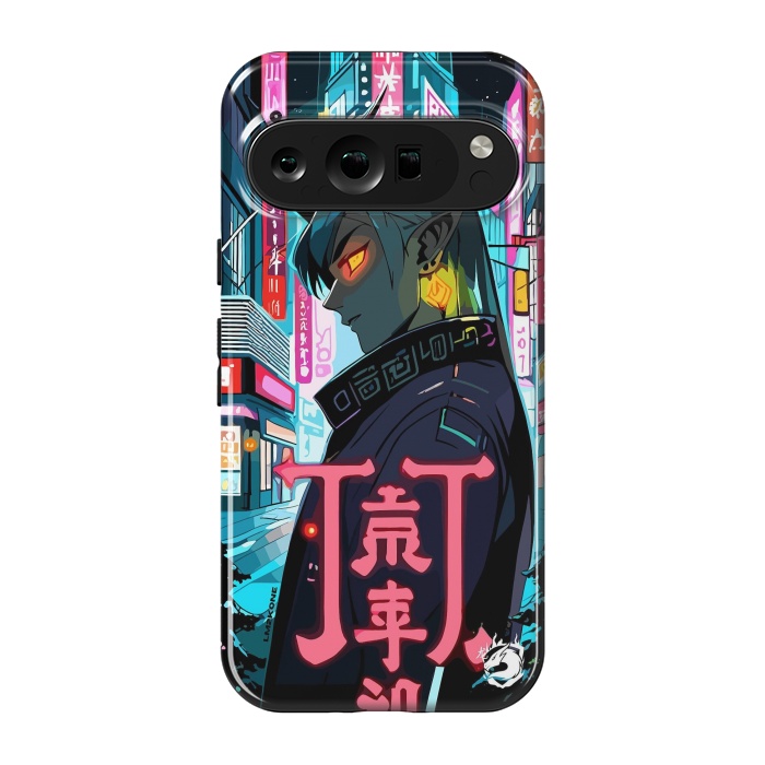 Pixel 9 pro StrongFit Cyberpunk Oni Neon by LM2Kone