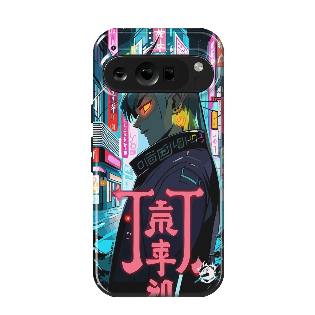 Pixel 9 pro StrongFit Cyberpunk Oni Neon by LM2Kone