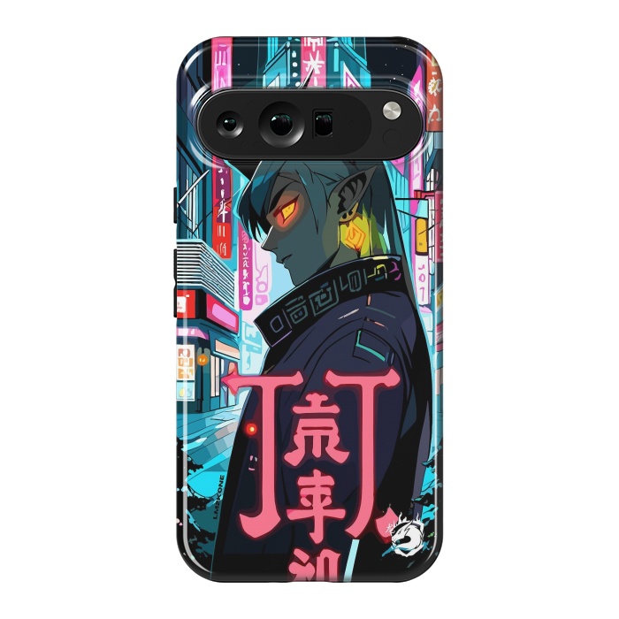 Pixel 9 Pro XL StrongFit Cyberpunk Oni Neon by LM2Kone