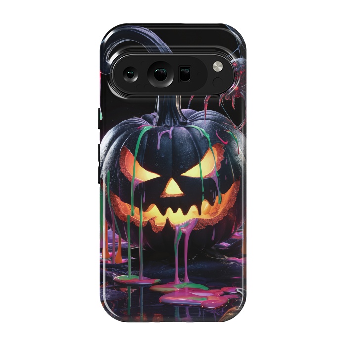 Pixel 9 pro StrongFit Halloween Black Pumpkin by JohnnyVillas