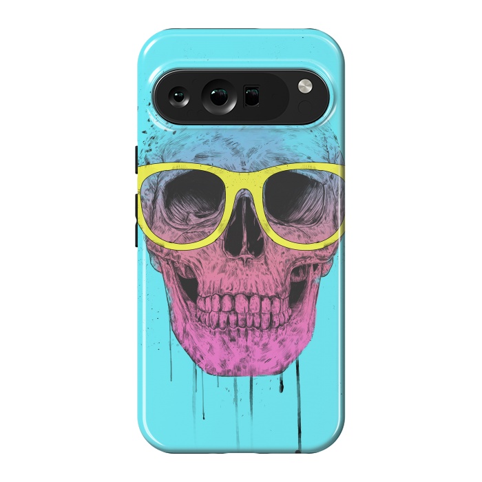 Pixel 9 Pro XL StrongFit Pop Art Skull With Glasses by Balazs Solti