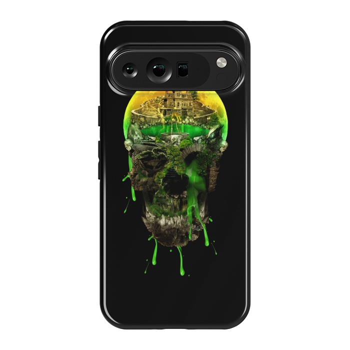 Pixel 9 Pro XL StrongFit Haunted Skull by Riza Peker