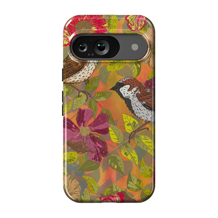 Pixel 9 StrongFit Sparrow and Wild Rose by Lotti Brown