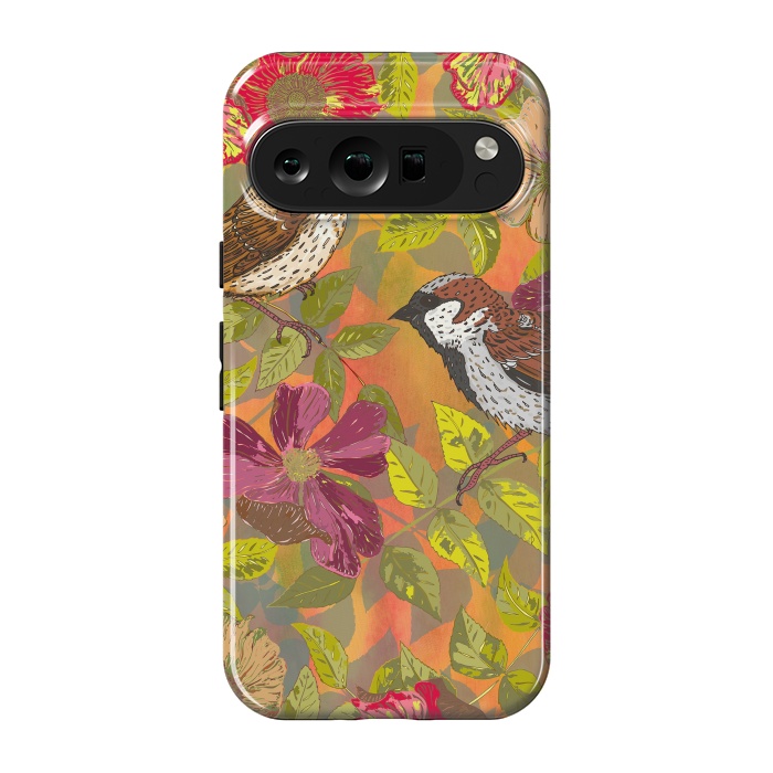 Pixel 9 pro StrongFit Sparrow and Wild Rose by Lotti Brown