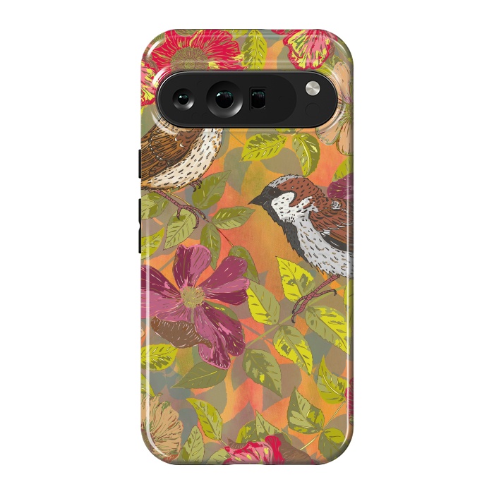 Pixel 9 Pro XL StrongFit Sparrow and Wild Rose by Lotti Brown