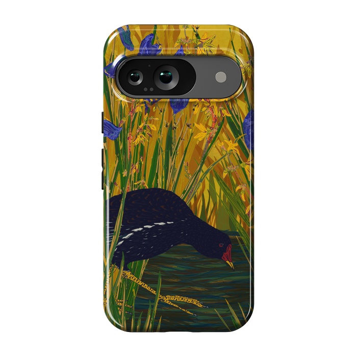 Pixel 9 StrongFit Moorhen and Iris by Lotti Brown