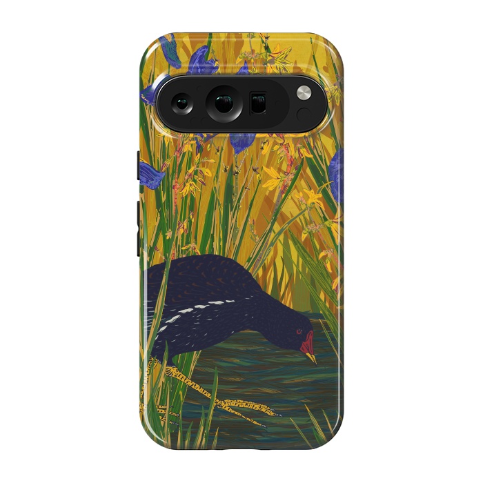 Pixel 9 pro StrongFit Moorhen and Iris by Lotti Brown