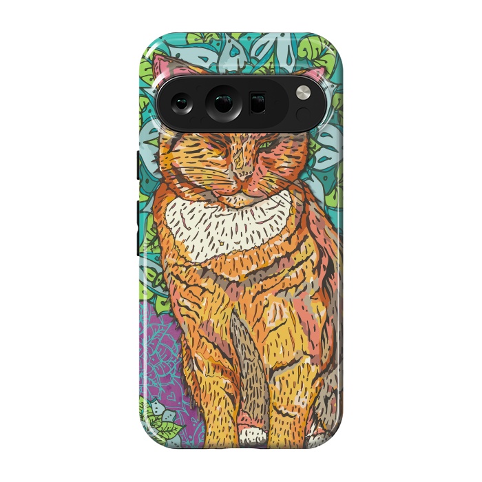 Pixel 9 pro StrongFit Mandala Cat by Lotti Brown