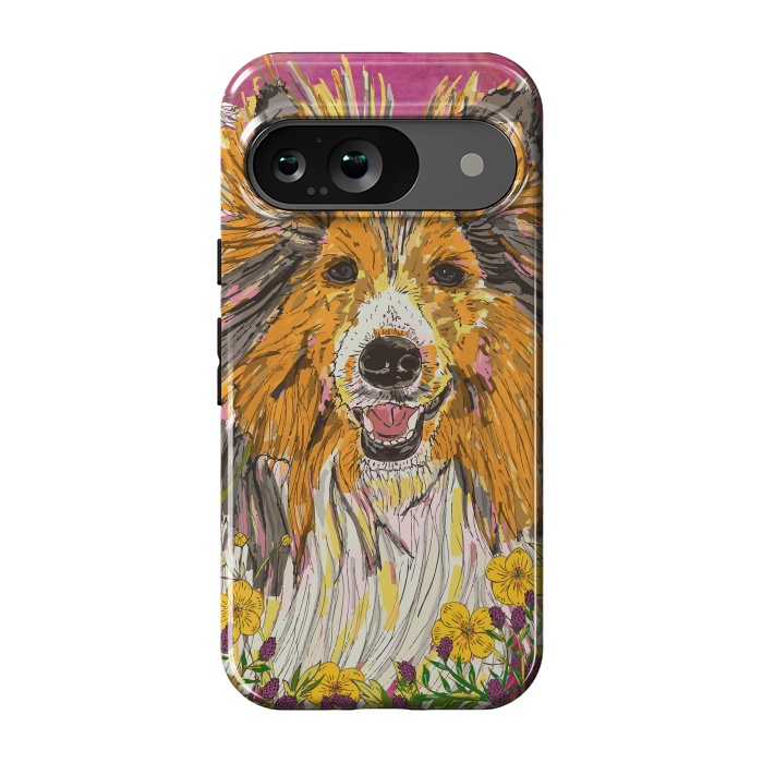 Pixel 9 StrongFit Shetland Sheepdog (Sheltie) by Lotti Brown