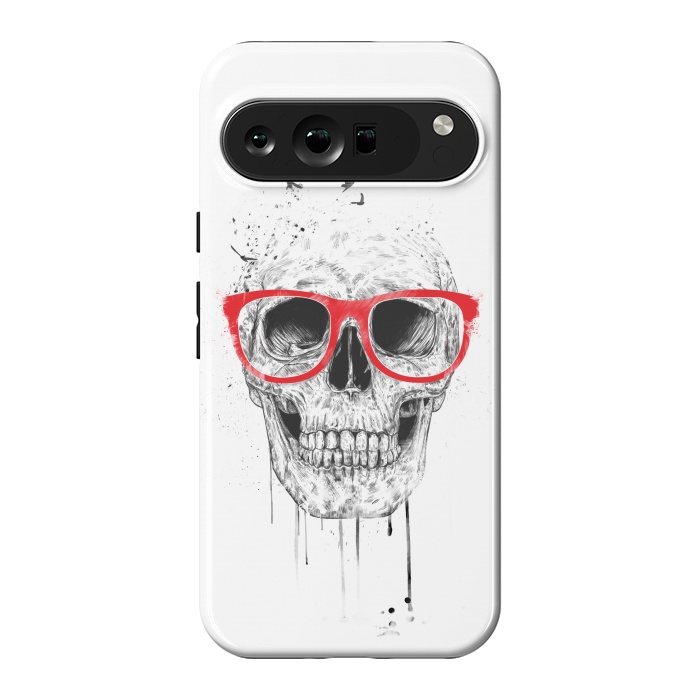 Pixel 9 Pro XL StrongFit Skull with red glasses by Balazs Solti