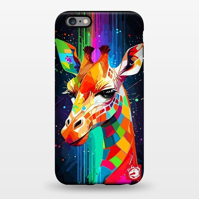 iPhone 6/6s plus StrongFit Neon Multicolors Giraffe by LM2Kone